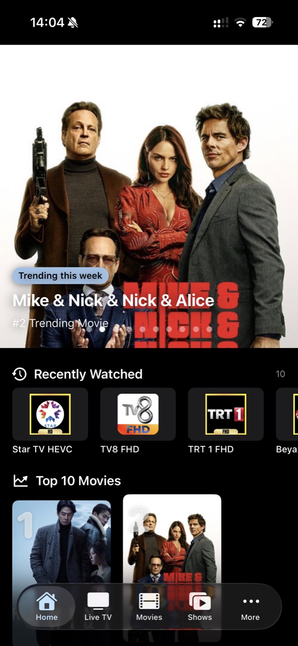 PlayMux on iPhone — Home Screen