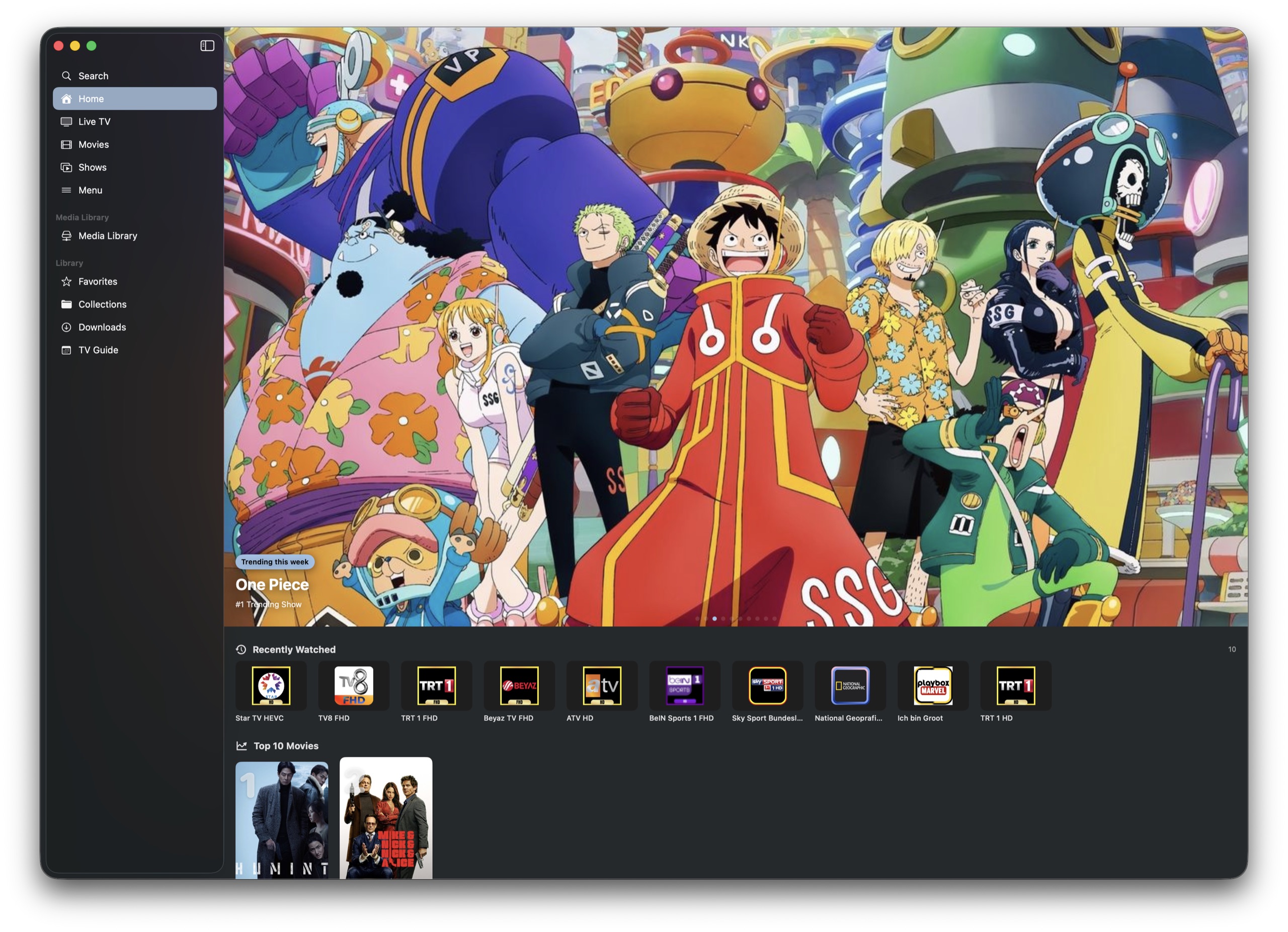 PlayMux on Mac — Home Screen